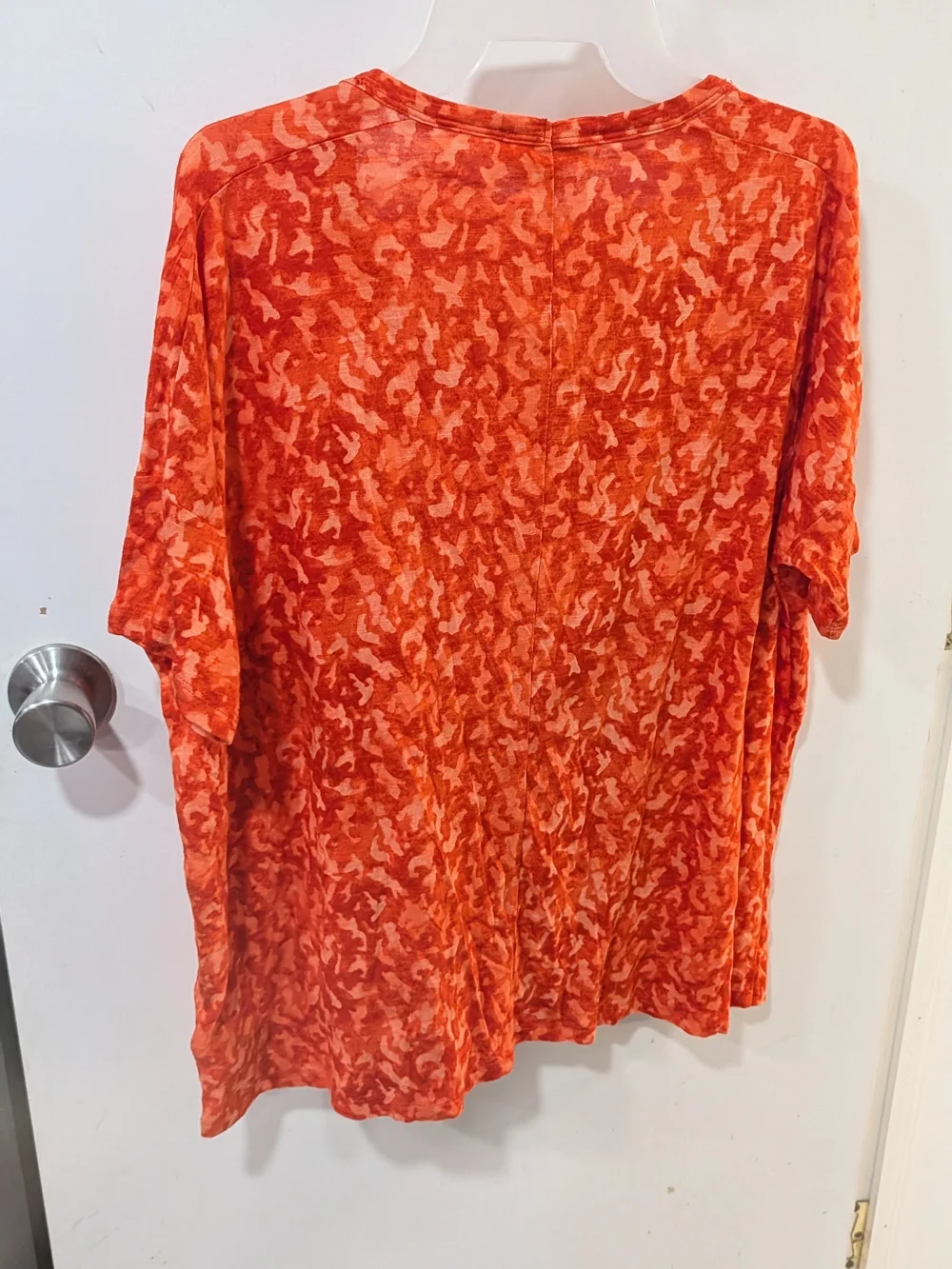 Michael Kors Orange Patterned Short Sleeve Top